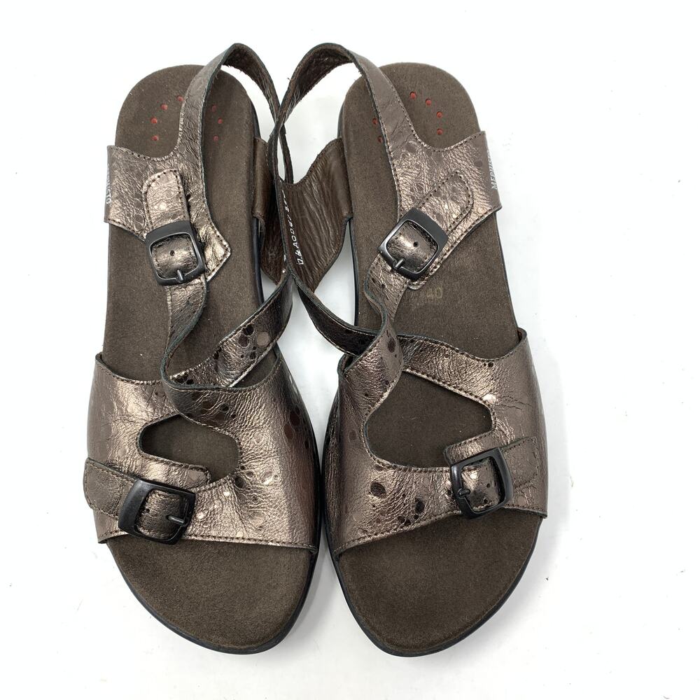 Mephisto Women's 40 US 10 Bronze Metallic Sling Back Sandals Adjustable Comfort - Picture 3 of 8